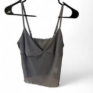 Grey mesh tank top y2kfashion